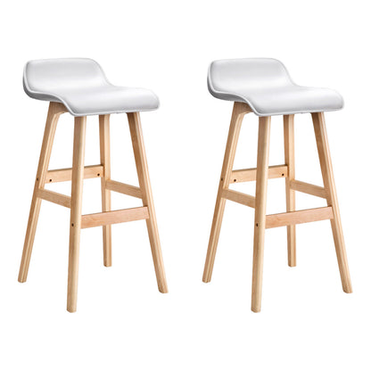 Artiss 2x Bar Stools Wooden Stool White