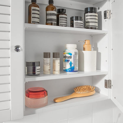 Mirror Cabinet Wall Cupboard, White