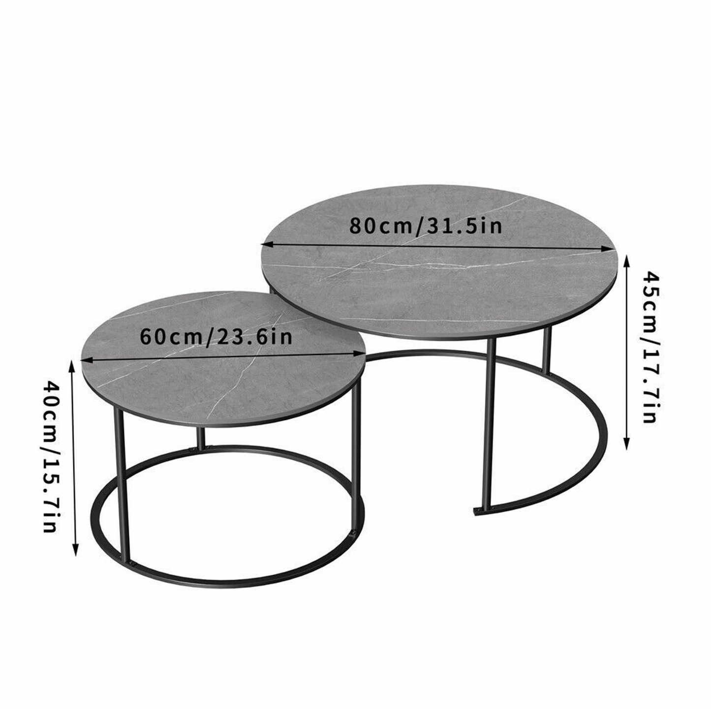 Executive Stone Nested Coffee Table Set